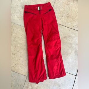 Red Ski Pants with Belt